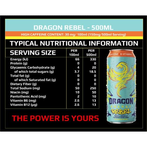 Dragon Energy Drink REBEL 6X500ML - Image 2