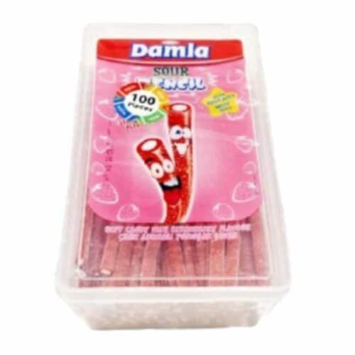 Tayas Damla Tub Pencil Liquorice Strawberry 100s