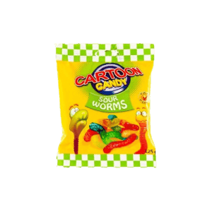Cartoon Gummies- Sour Worms 125g
