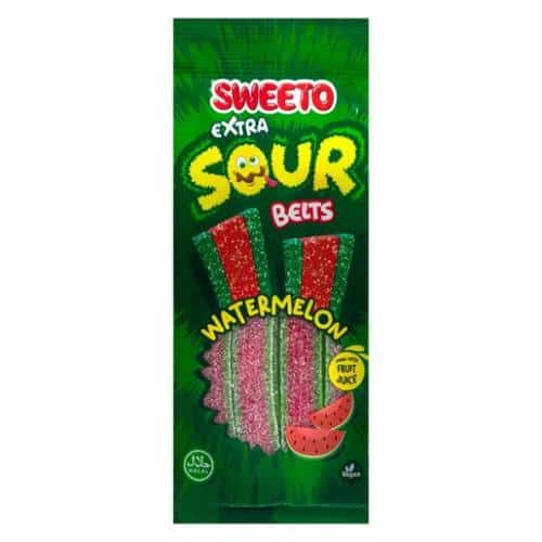 Sweeto X-Sour Belts- Watermelon- 12x75g