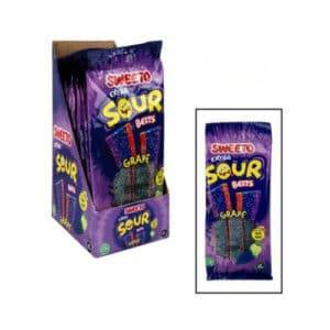Sweeto Extra Sour Belts- Grape- 12x75g